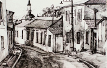 Провинция. Картон, гелевая ручка.